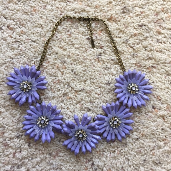 BaubleBar Bright Lavender Floral Statement Necklace - Picture 2 of 4